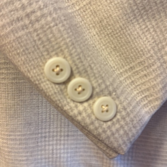 Light academia vintage blazer - cream & grey plaid - Picture 3 of 4